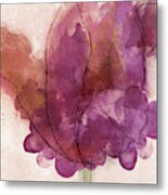 Watercolor Plum Tulip Metal Print