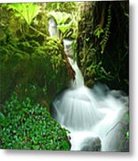 Waterfall In The Rainforest, Malaysia Metal Print