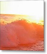 Waves In Sunset Metal Print