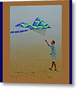 West Coast Beach Kites Metal Print