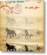Western Themed Christmas Card Wyoming Spirit Metal Print