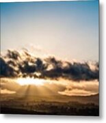 Where The Sun Sets In A Golden Glow Metal Print