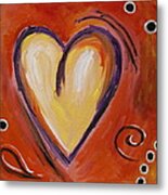 Whimsical  Abstract Art - With All My Heart Metal Print