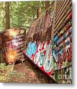 Whistler Train Wreck Box Cars Metal Print