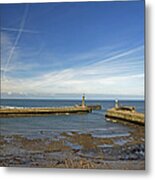 Whitby Piers From Tate Hill Metal Print