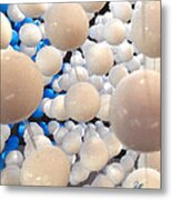White And Blue Floating Balls Metal Print