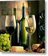 White And Red Wine In A French Style Metal Print