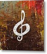 White Clef Metal Print