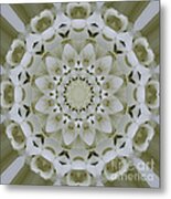 White Floral Mandala 4 Metal Print