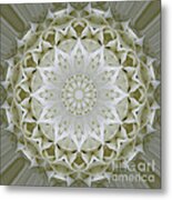 White Floral Mandala 7 Metal Print
