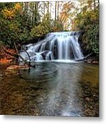 White Owl Swirl Metal Print