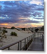 White Sands Boardwalk At Sunset Metal Print
