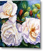 White Teas Rose Tree Metal Print