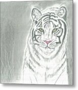 White Tiger Metal Print