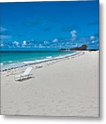 White Turquoise And Blue Metal Print