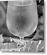 White Wine In Vintage Glass Metal Print