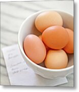 Whole Eggs And Grocery List Metal Print