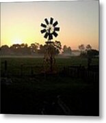 Windmill Sunrise Metal Print