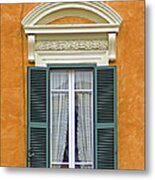 Window Of Rome With Green Wood Shutters Metal Print