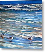 Windy Day At The Gulf    Pastel Metal Print