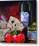 Wine And Cheeses Metal Print