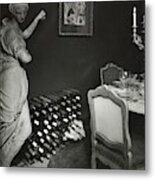 Wine Rack In James Beard's Dining Room Metal Print