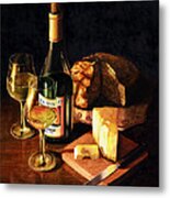 Wine With Cheese Metal Print