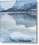 Winter Lake In Tromso Metal Print