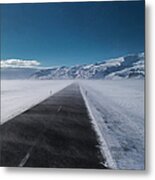 Winter Road, Route One, Iceland Metal Print