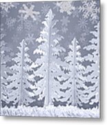 Winter Snow Scene Made From Card And Metal Print