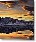 Winter Sunset At Mono Lake Metal Print