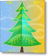 Winter's Hope Holiday Tree Metal Print