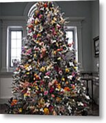 Winterthur - Floral Christmas Tree Metal Print