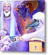 Wolf In Sheep's Clothing In The Pulpit Metal Print