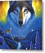Wolf Snow Mountain Metal Print