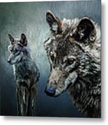 Wolves In Moonlight Metal Print