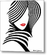 Woman Chic In Black And White Metal Print