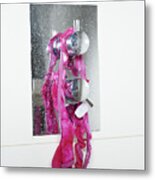 Woman's Knickers Hanging Up In Shower Metal Print