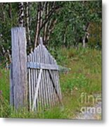 Wooden Garden Door In The Solitude Metal Print