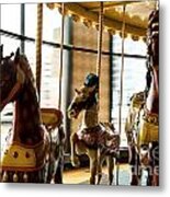 Wooden Horses Metal Print