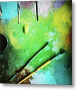Workplace Dyes Brushes Metal Print