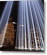 World Trade Center Tribute In Lights Metal Print
