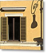 Wrought Iron Street Lamp Shadow Of Ancient Rome Metal Print
