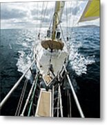 Yacht Sailing On The Southern Ocean Metal Print