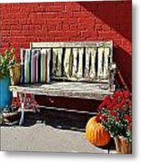 Yellow Bench Metal Print