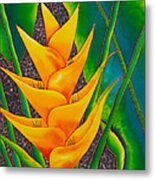 Yellow Heliconia Metal Print