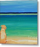 Yellow Dog On The Beach Metal Print