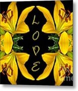 Yellow Lilies With Love Metal Print