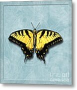 Yellow Swallowtail On Blue Metal Print