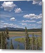 Yellowstone River Through The Hayden Valley Metal Print